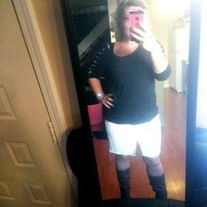 White denim distressed skirt 12 large